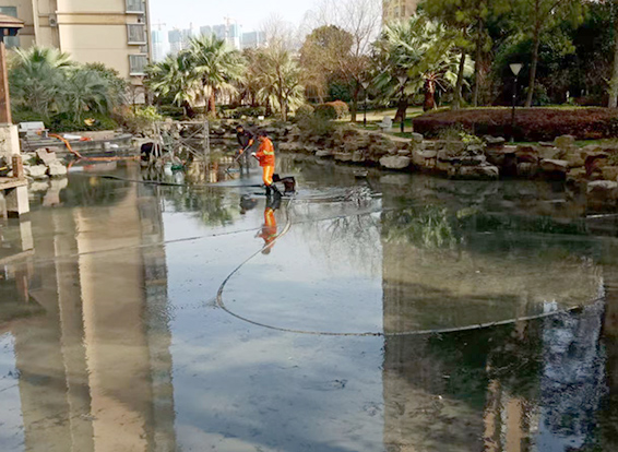 隆回景观池淤泥清理